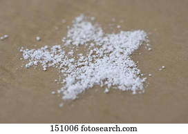 Powdered sugar arranged in a star shape