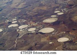 Aerial view of salt lakes