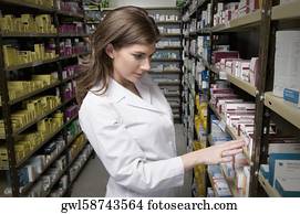 Female pharmacist in a pharmacy
