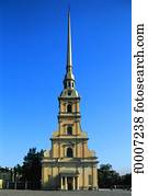 Russia, Saint Petersburg, Peter and Paul fortress arrow