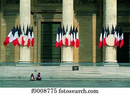 frança, paris, a, panteão, ligado, dia bastille