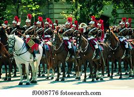 frança, paris, a, republicano, guarda, ligado, dia bastille