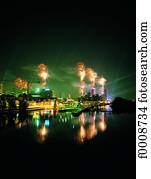 frança, paris, fogos artifício, ligado, dia bastille