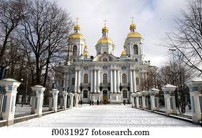 Russia, St Petersburg, Saint Nicolas naval cathedral.