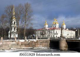 Russia, St Petersburg, Saint Nicolas naval cathedral.
