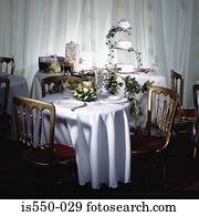 tabelas, layed, para, um, recepção casamento