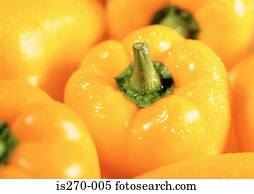 Washed yellow peppers