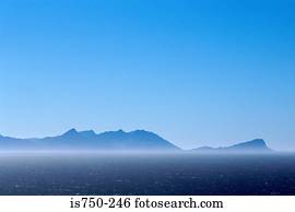 Blue mountainous coast