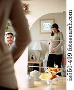 Couple happily expecting baby