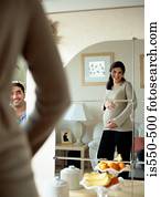 Couple happily expecting baby