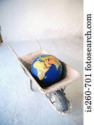 terra, em, um, carrinho de mão