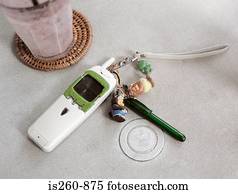 Cellular telephone and keyring