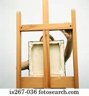 Artist with square picture frame