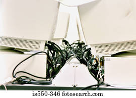 fila, de, computadores