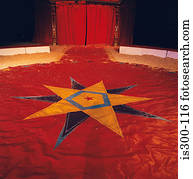 Star shape on circus tent floor