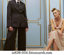 Women in masculine and feminine clothing