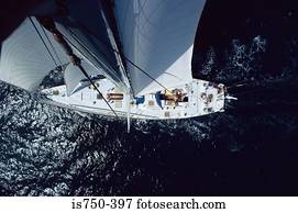 Sunbather on sailboat