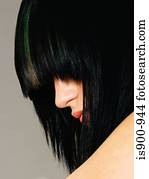 Woman with funky hairstyle