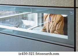 žena, do, urad cubicle