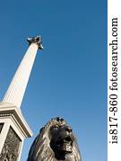 Lion statue and nelsons column