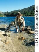 Man panning for gold