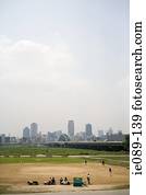 campo beisebol, em, cidade