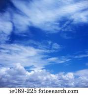 Cirrus and cumulus clouds