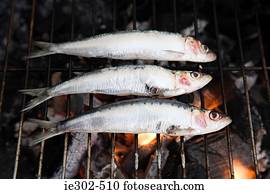 Fish on barbecue