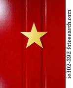Star on red door