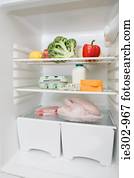 alimento agrupa, em, um, refrigerador