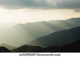 Mist over Chilean mountains