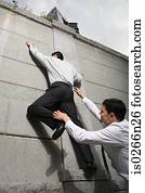 Businessman trying to escape