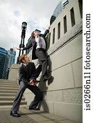 Businessman trying to escape