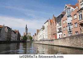 canal, em, bruges