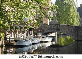 canal, em, bruges