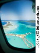 avião, sobre, ilhas sociedade