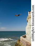 mergulhador penhasco, em, mazatlan