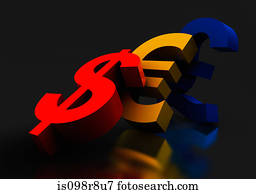 Currency signs falling