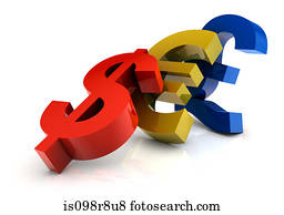 Currency signs falling