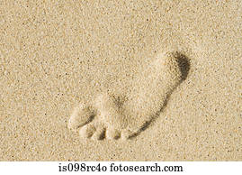 Footprint in sand