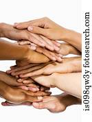 Hands on top of each other