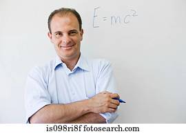 retrato, de, um, professor