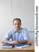 retrato, de, um, professor