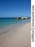 Shipwreck on remote island.