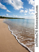 Waves Lap onto Shore, Tonga.