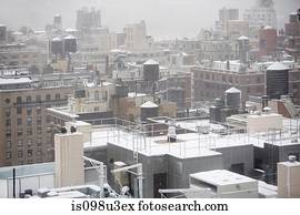 Snow on roof tops
