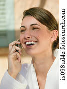 Happy woman in cellphone