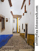 casas, em, obidos, portugal