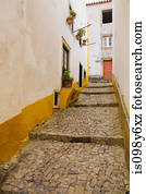 casas, em, obidos, portugal