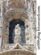 detalhe, de, jeronimos, mosteiro, lisboa, portugal